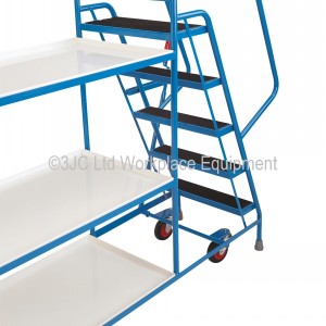 Mobile Steps Tray Trolley 5 Tread 3 Tier